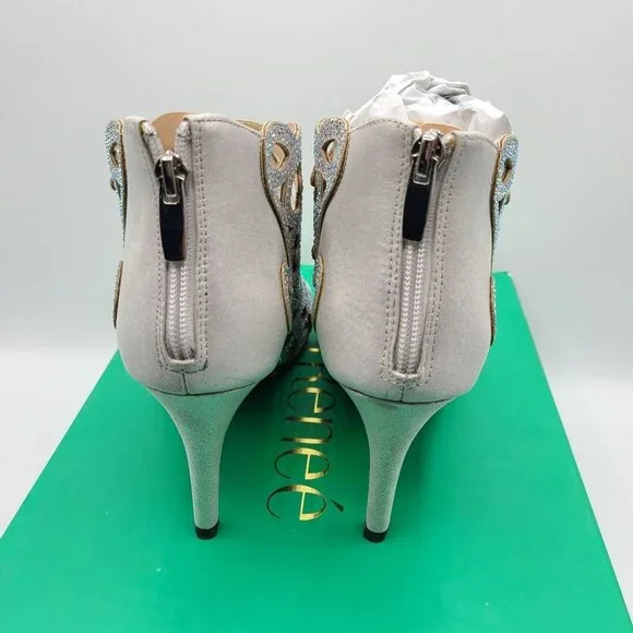 J. Renee Mcwayfalls Silver Dress Sandal High Heel Size 8.5 Shoes - Picture 5 of 10